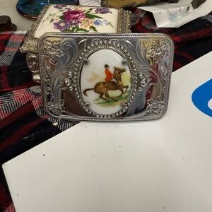 Silver Equestrian Belt Buckle